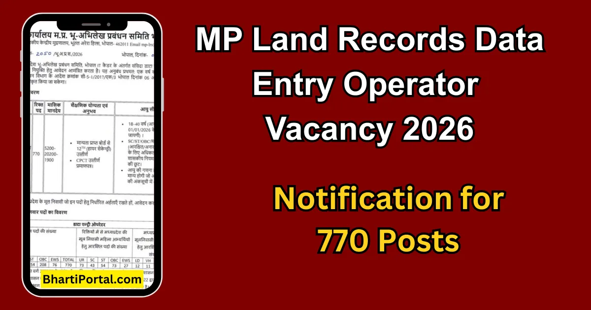 MP Land Records Data Entry Operator Vacancy 2026