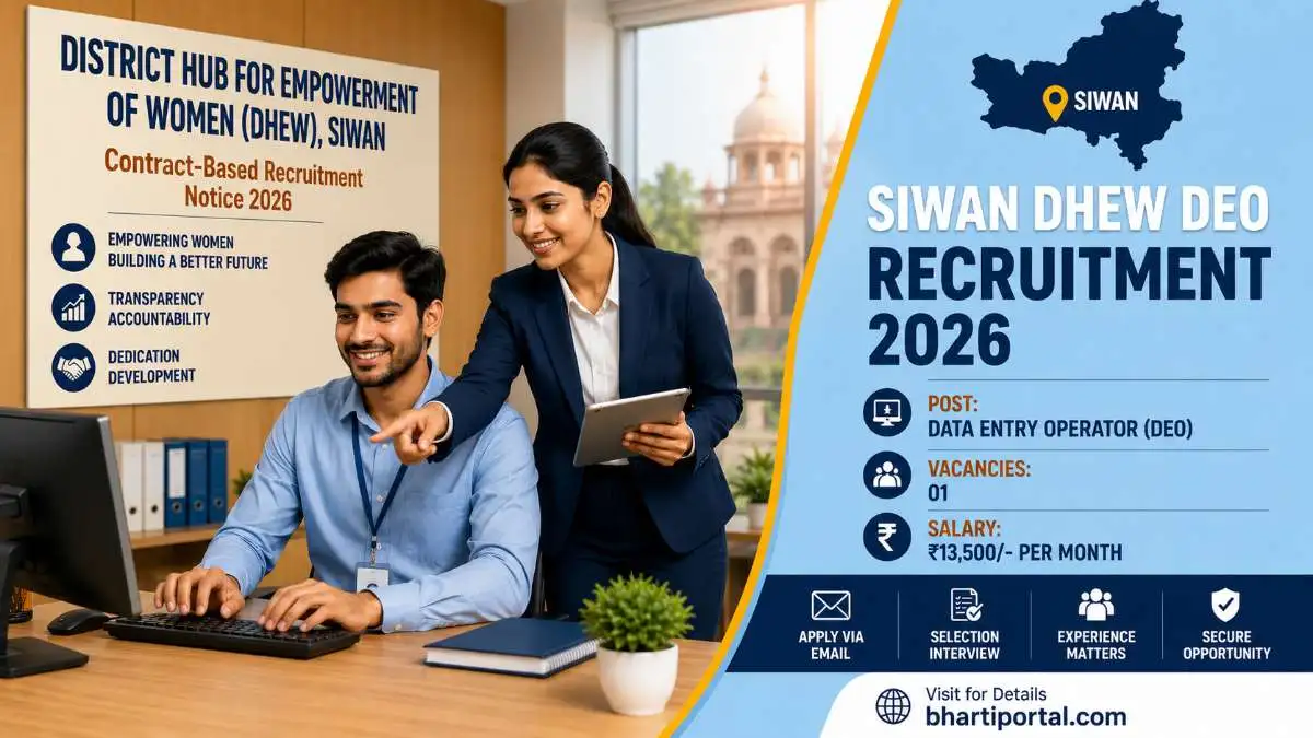 Siwan DHEW DEO Recruitment 2026: Apply for Data Entry Operator Vacancy in Siwan