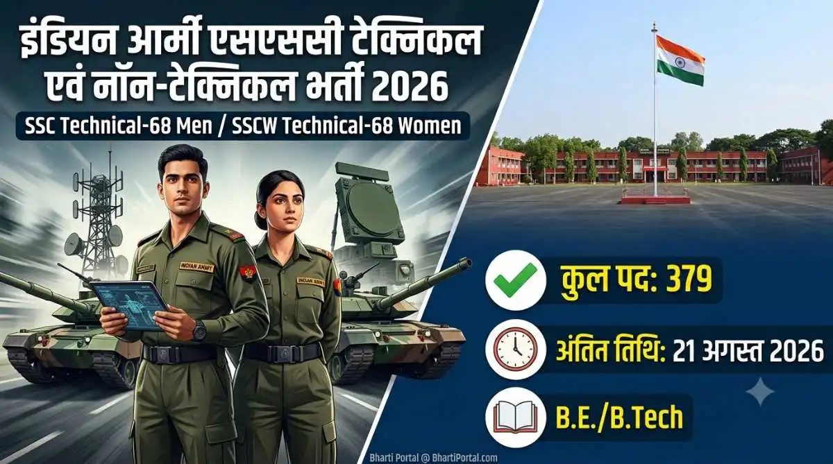 इंडियन आर्मी एसएससी टेक्निकल एवं नॉन-टेक्निकल भर्ती 2026